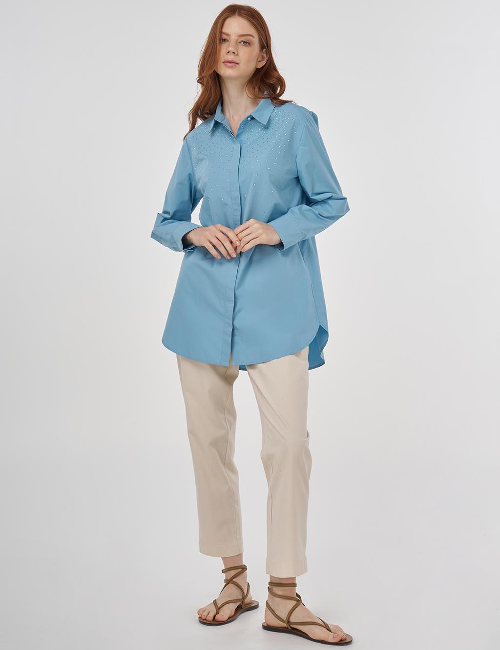 Hotfix Printed Cotton Tunic Dusty Smoke