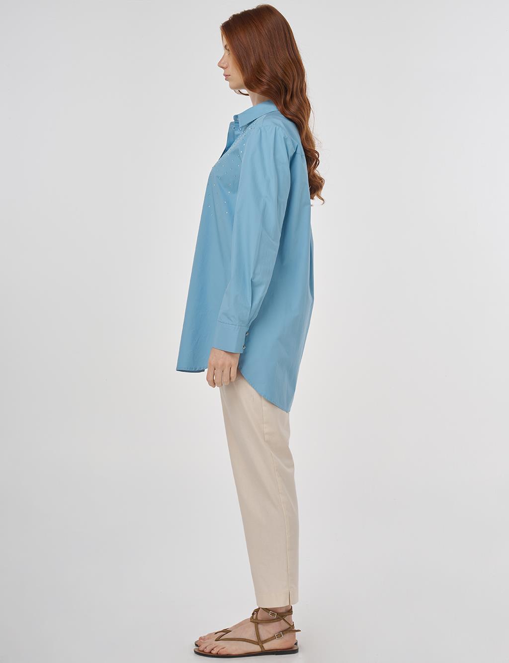 Hotfix Printed Cotton Tunic Dusty Smoke
