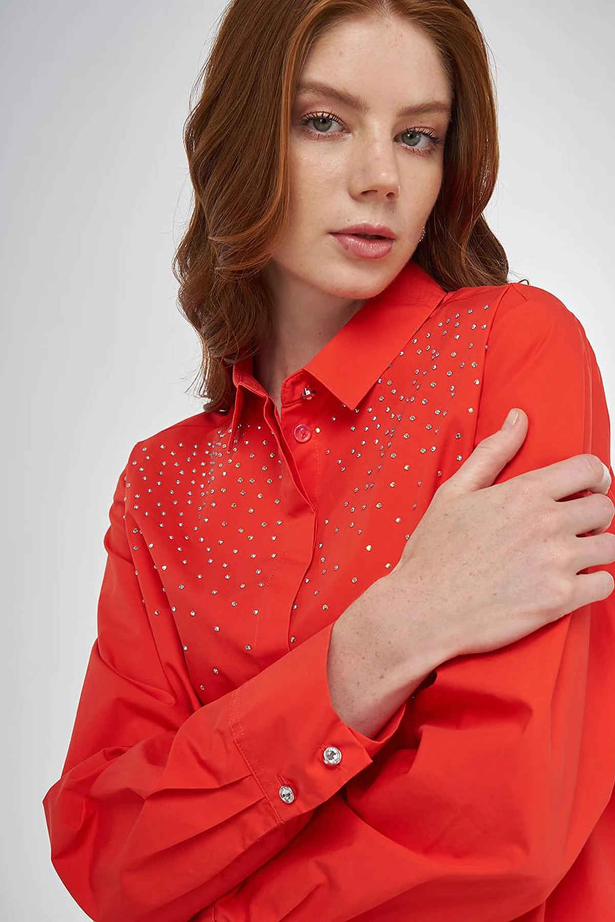 100% Cotton Tunic with Hotfix Print Poppy Red