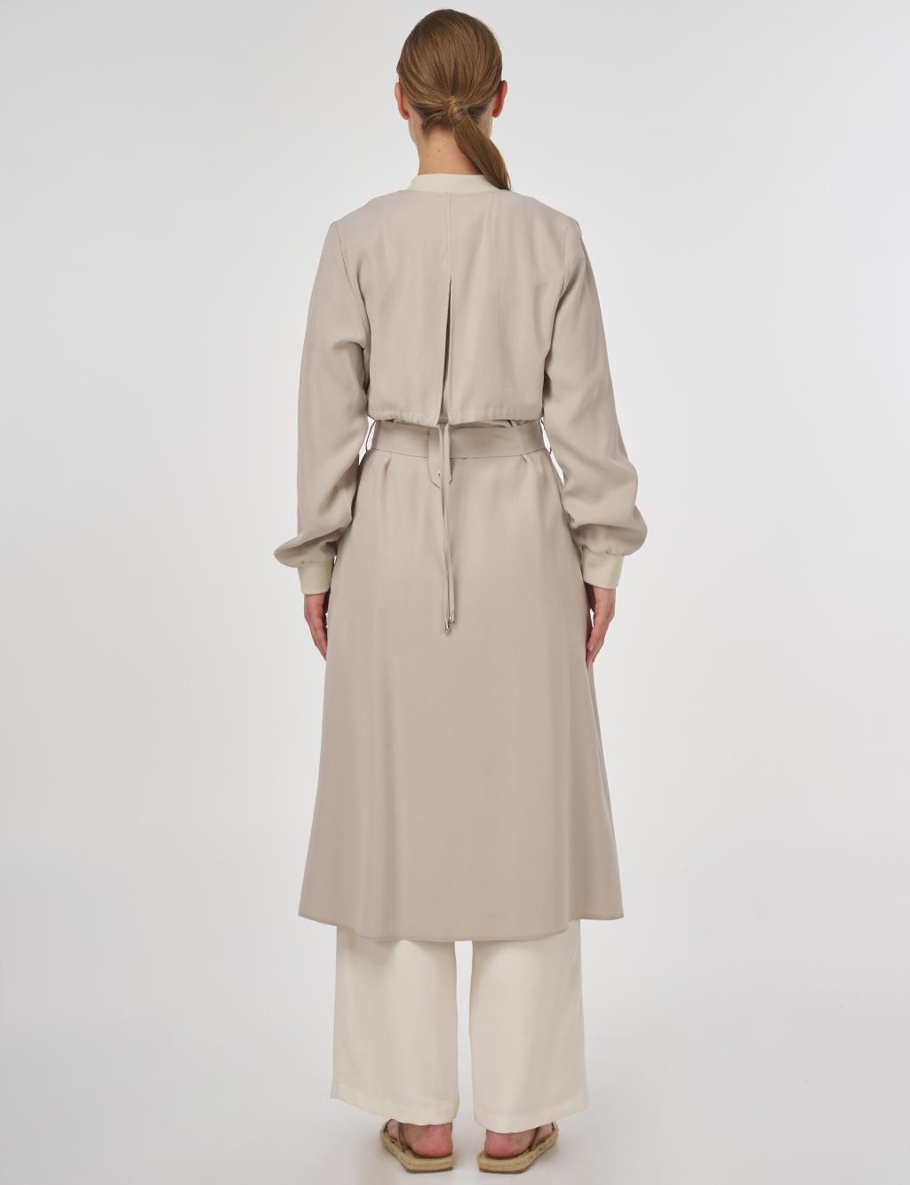 Windbreaker Detailed Modal Throw-On Stone