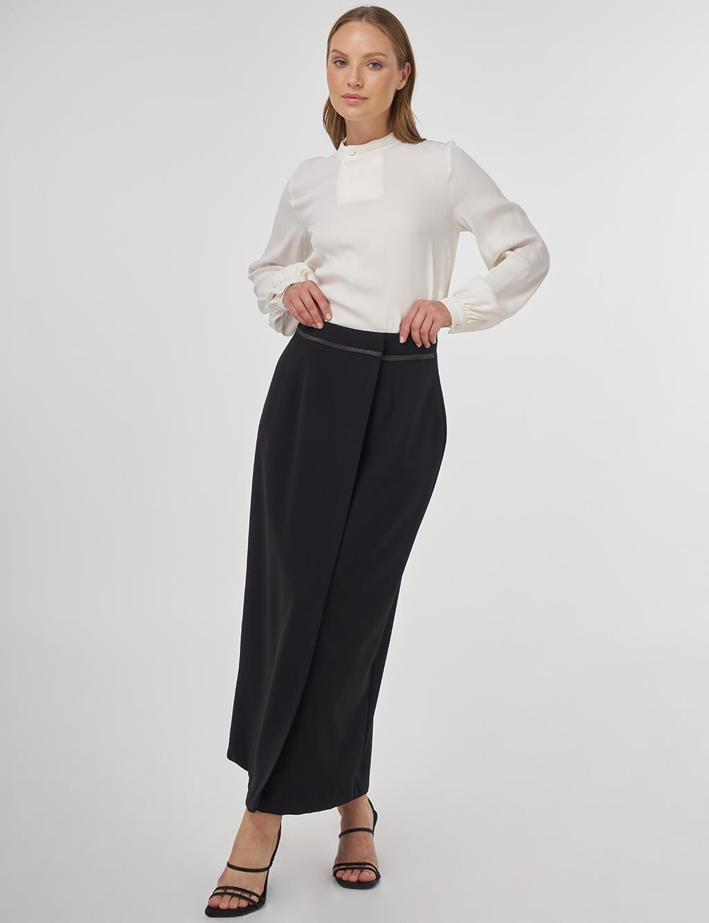 Envelope Detail Pencil Skirt Black