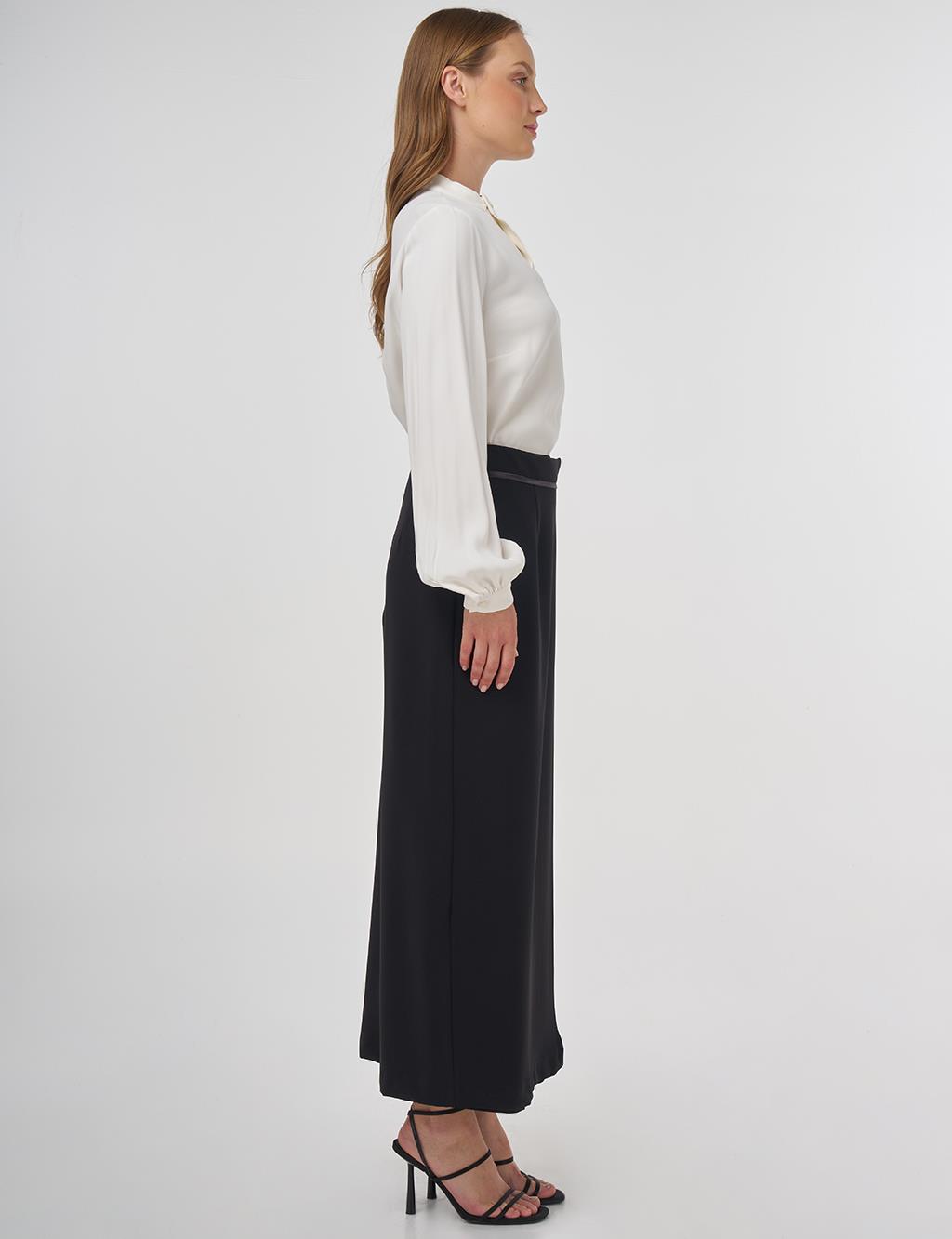 Envelope Detail Pencil Skirt Black