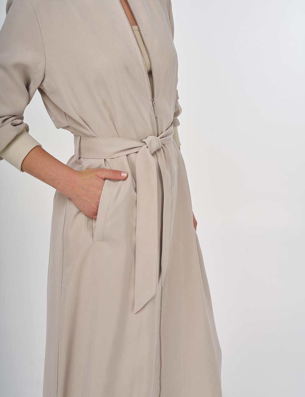 Windbreaker Detailed Modal Throw-On Stone