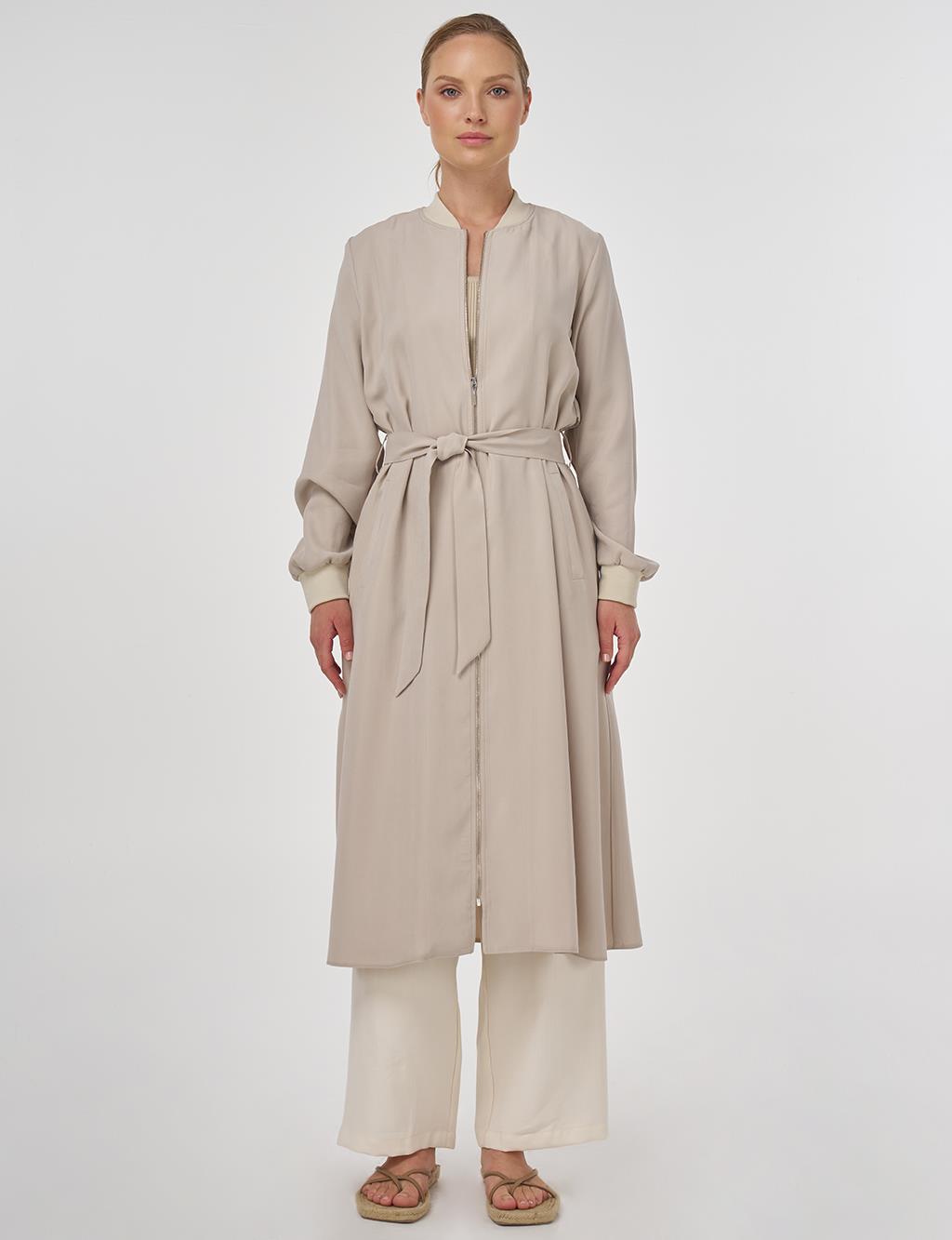Windbreaker Detailed Modal Throw-On Stone