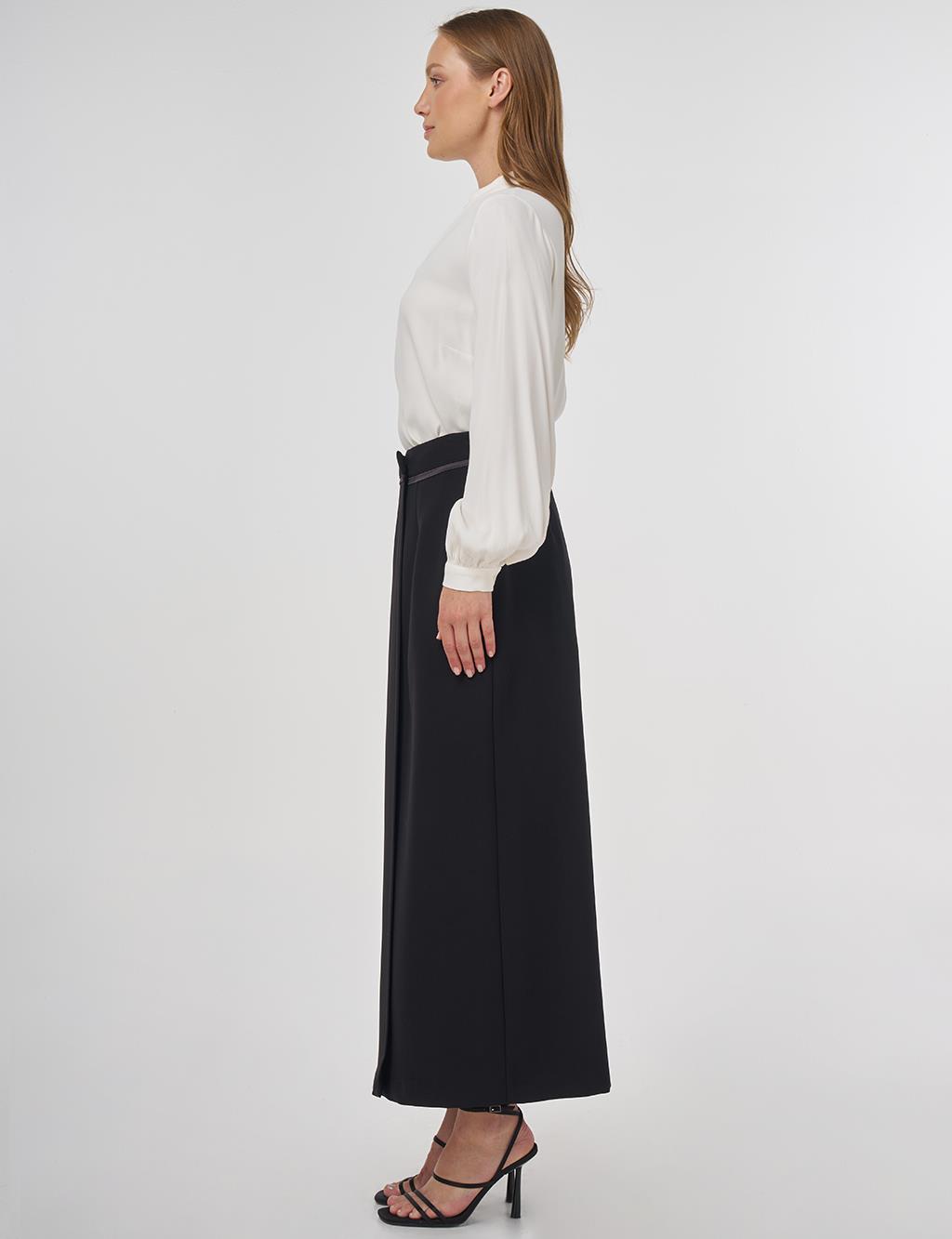 Envelope Detail Pencil Skirt Black