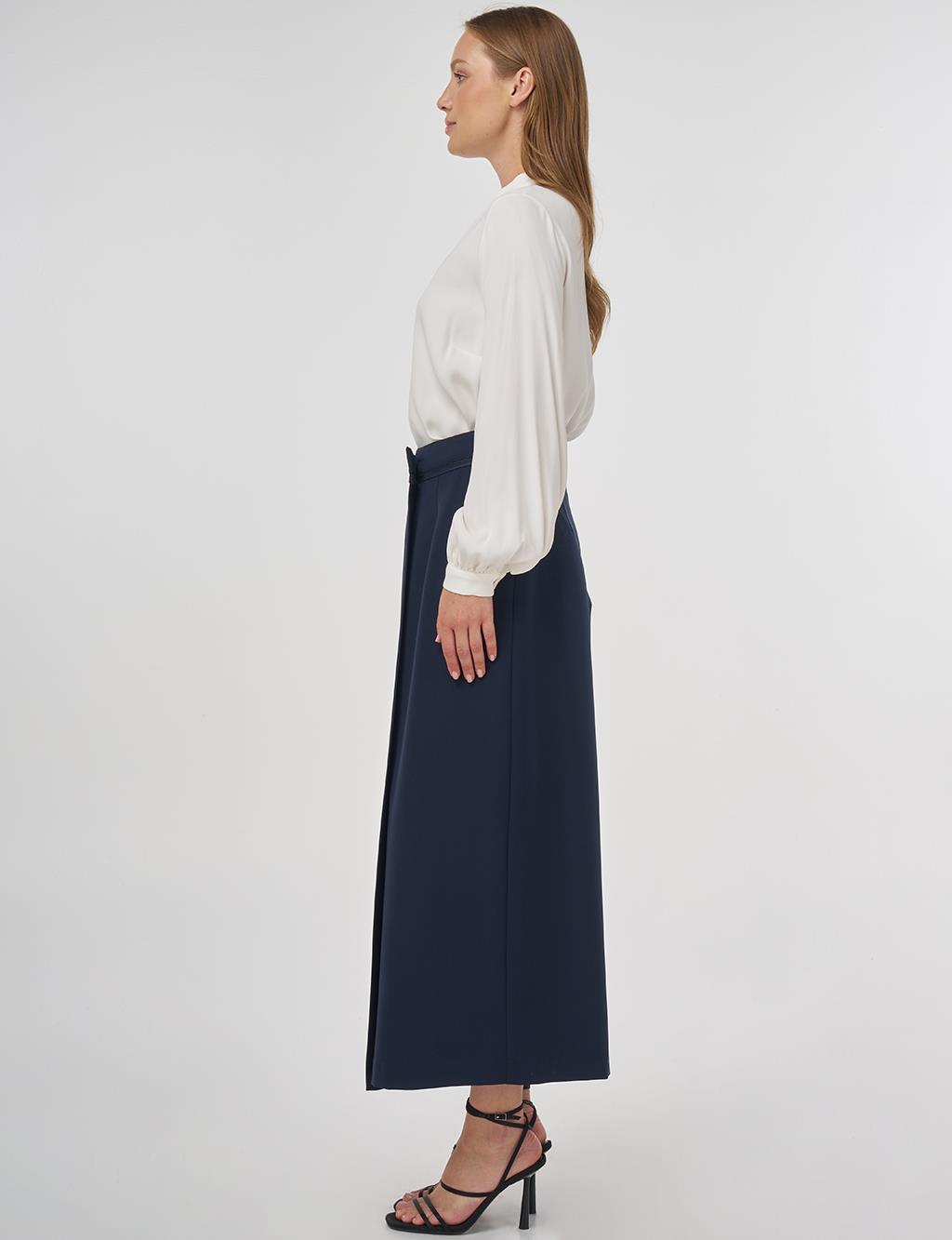 Envelope Detail Pencil Skirt Dark Navy