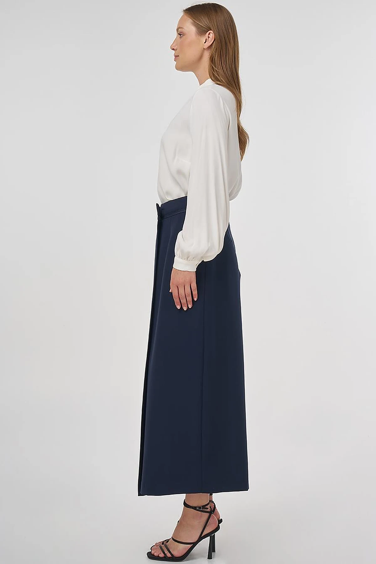 Envelope Detail Pencil Skirt Dark Navy