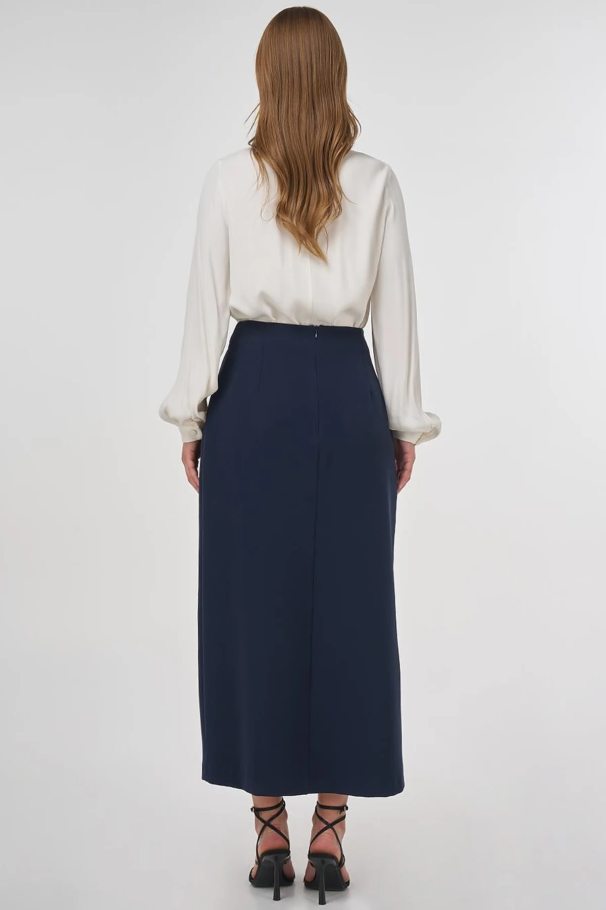 Envelope Detail Pencil Skirt Dark Navy