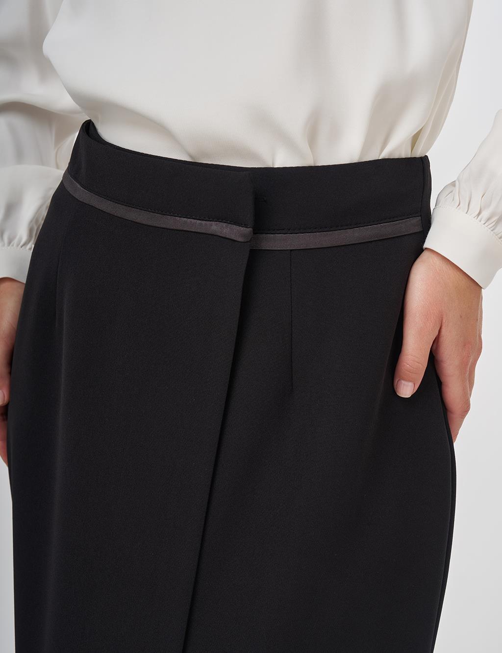 Envelope Detail Pencil Skirt Black