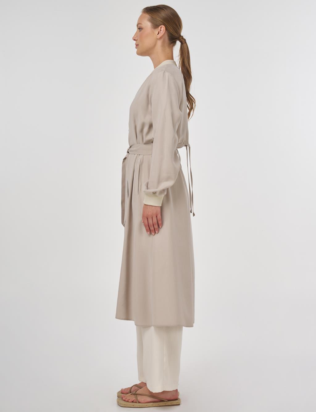 Windbreaker Detailed Modal Throw-On Stone