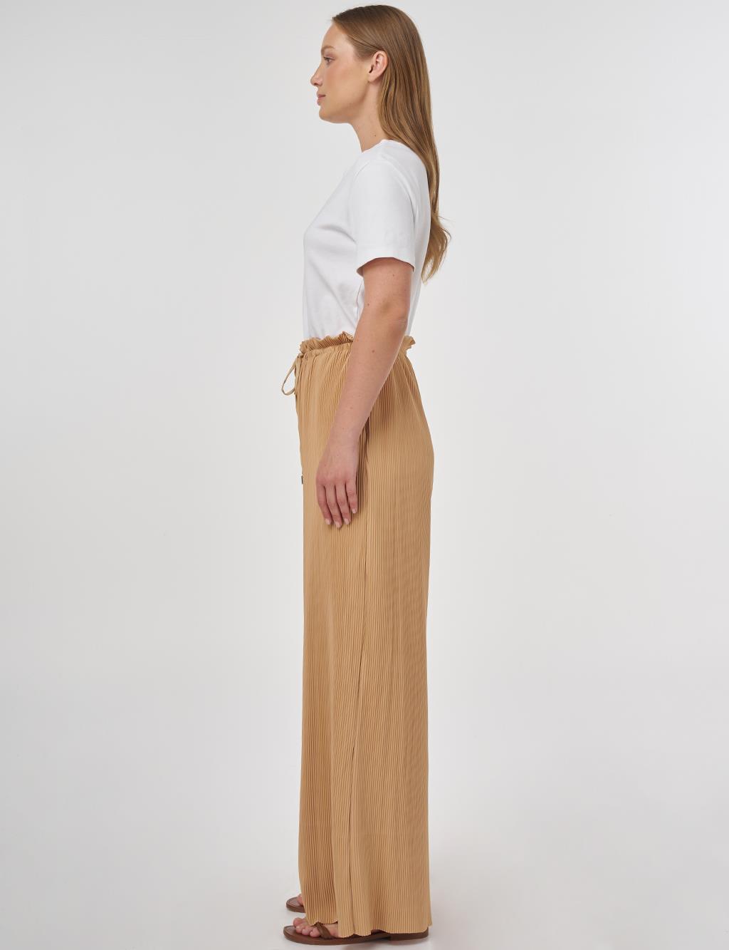 Drawstring Relaxed Fit Pants Beige