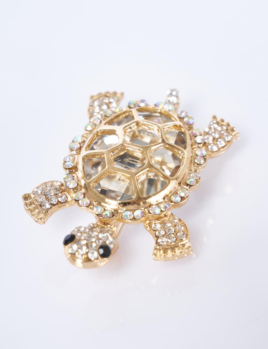 Light Gold Turtle-Shaped Brooch