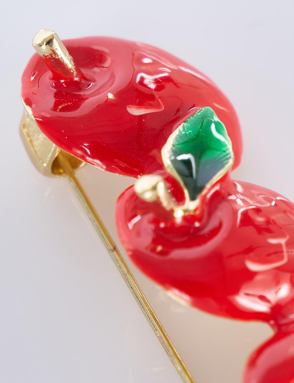 Red Multi-Apple-Shaped Brooch