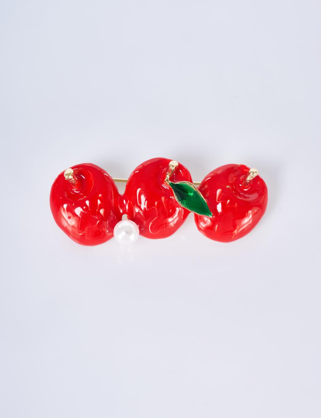 Red Multi-Apple-Shaped Brooch
