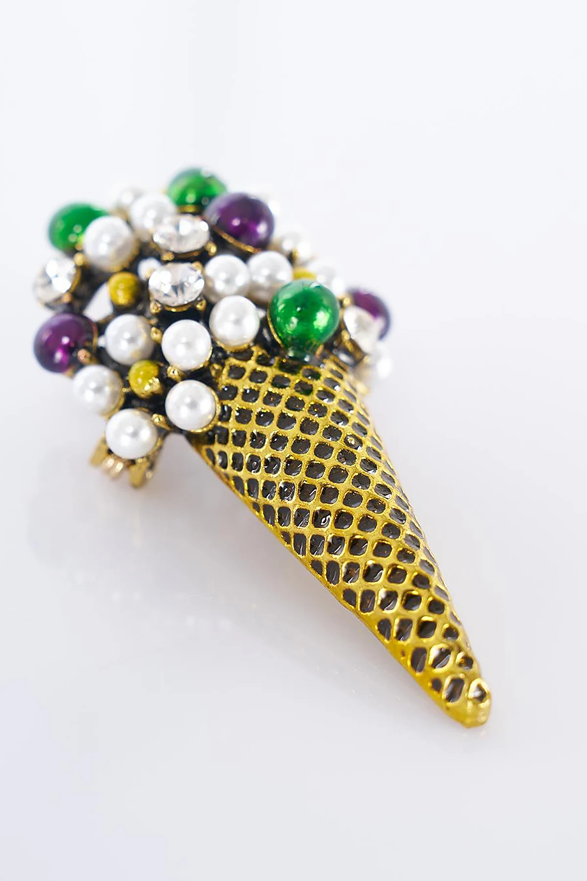 Antique Gold Ice Cream-Shaped Brooch