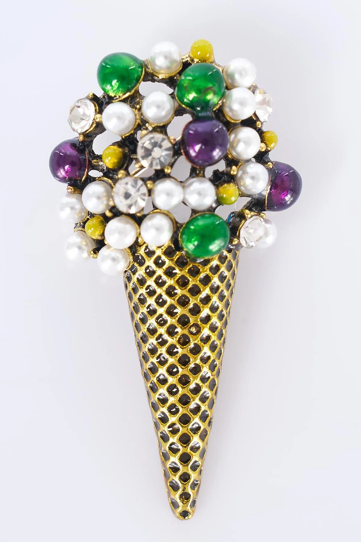 Antique Gold Ice Cream-Shaped Brooch
