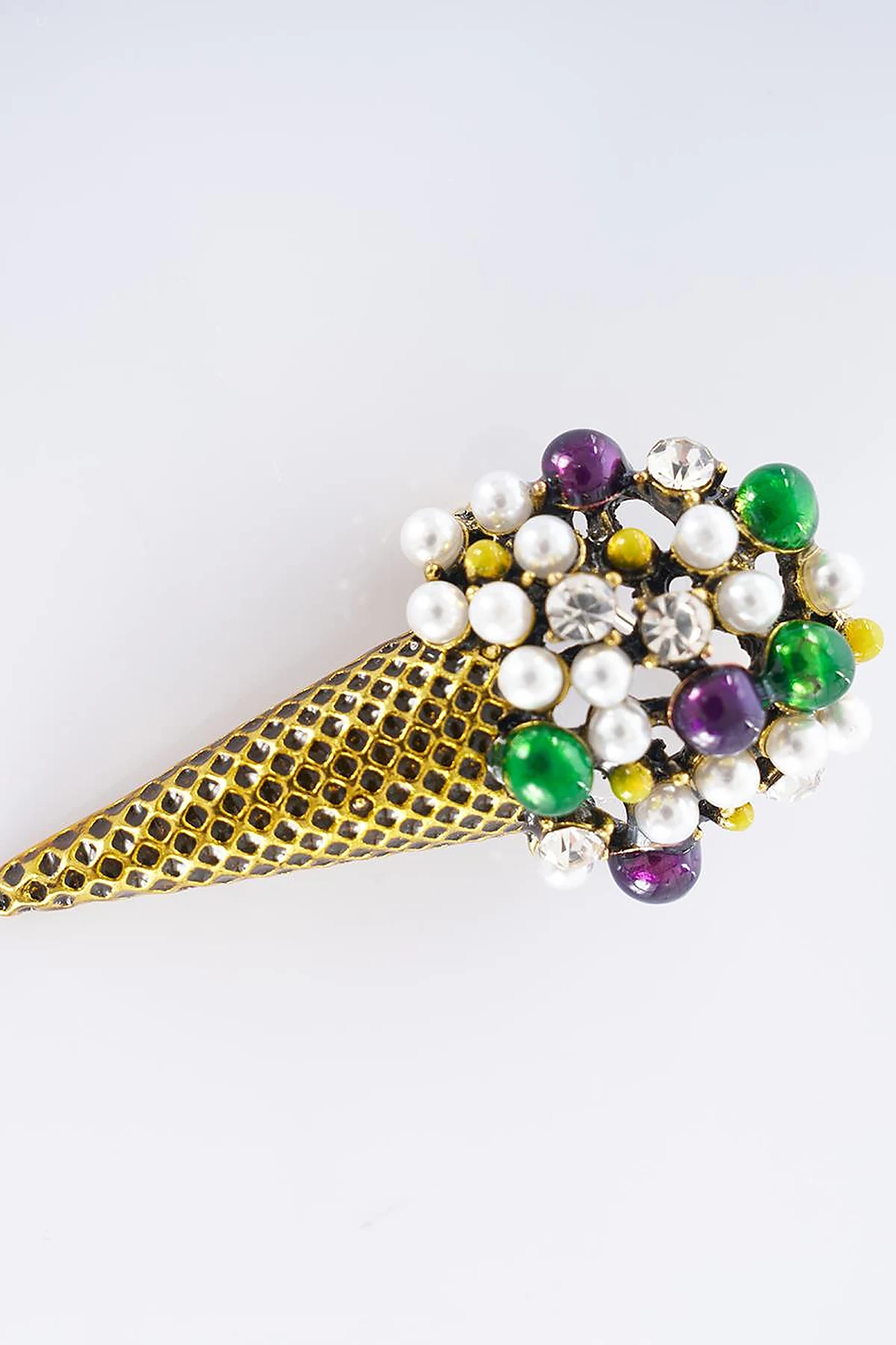 Antique Gold Ice Cream-Shaped Brooch