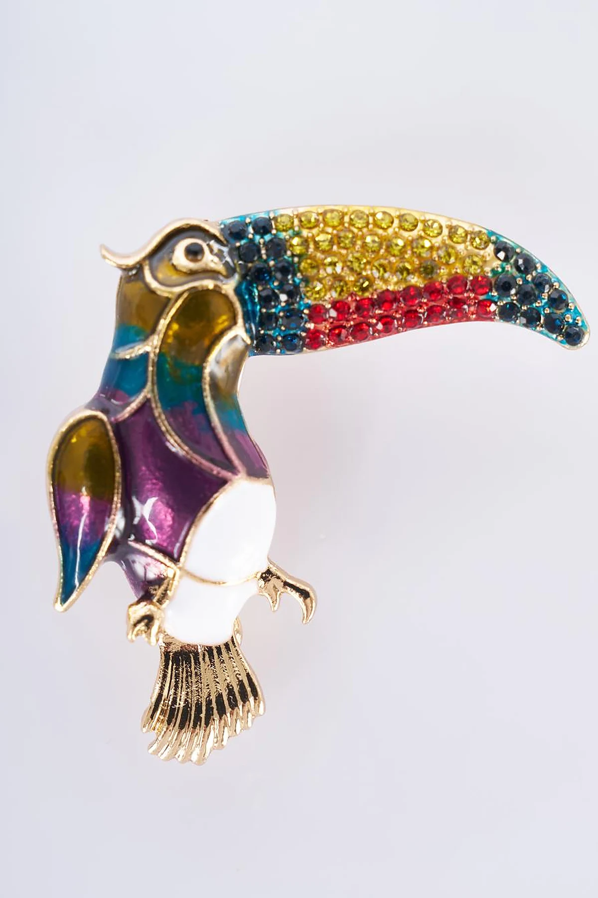 Gold Toucan Bird-Shaped Brooch