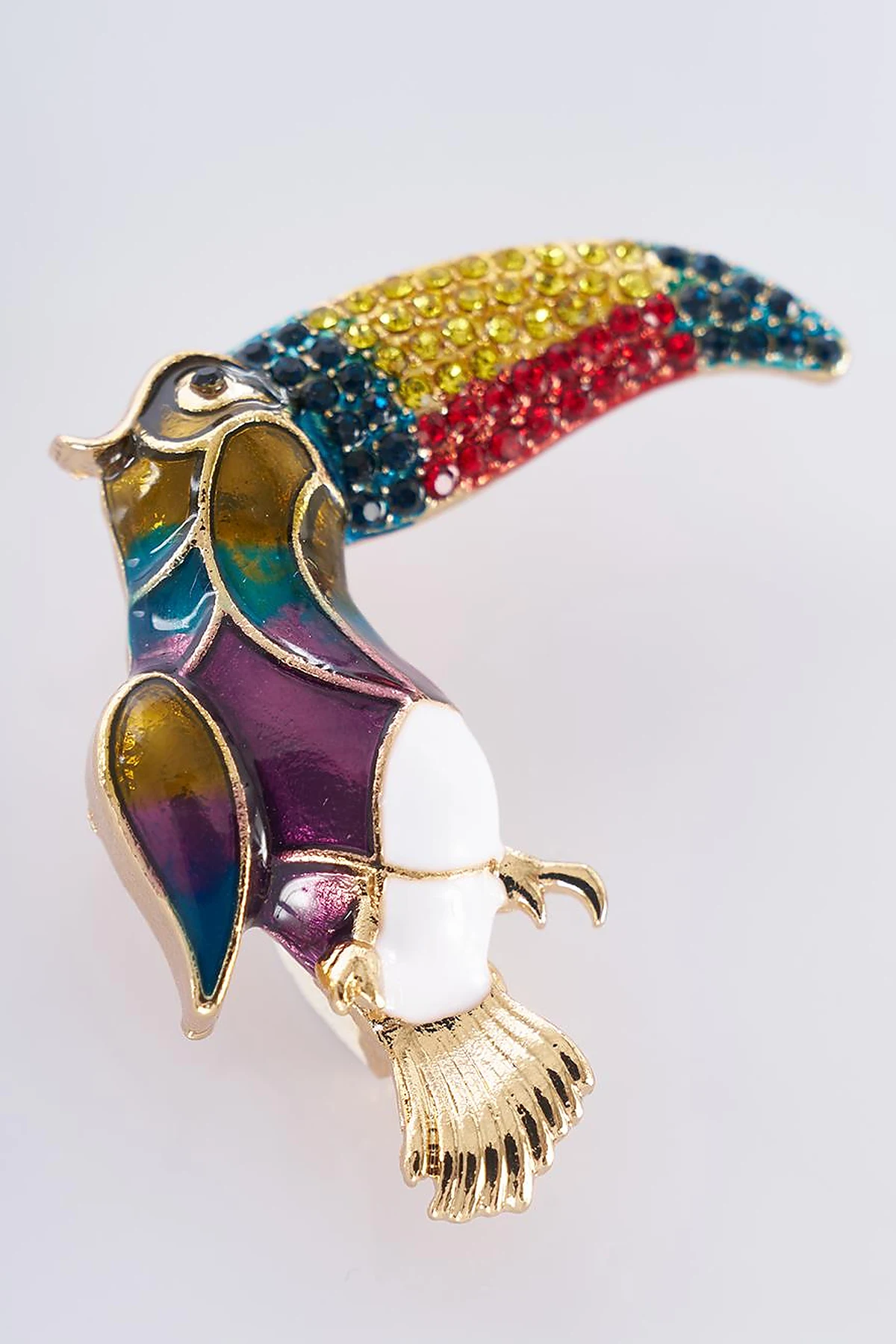 Gold Toucan Bird-Shaped Brooch