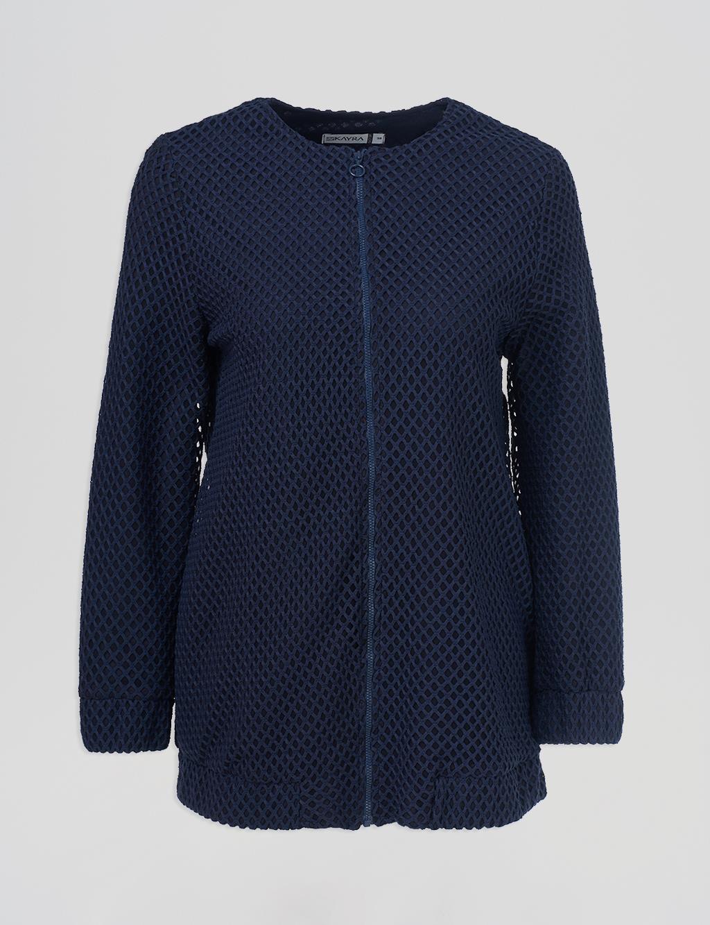 Zip-Up Mesh Jacket Navy 