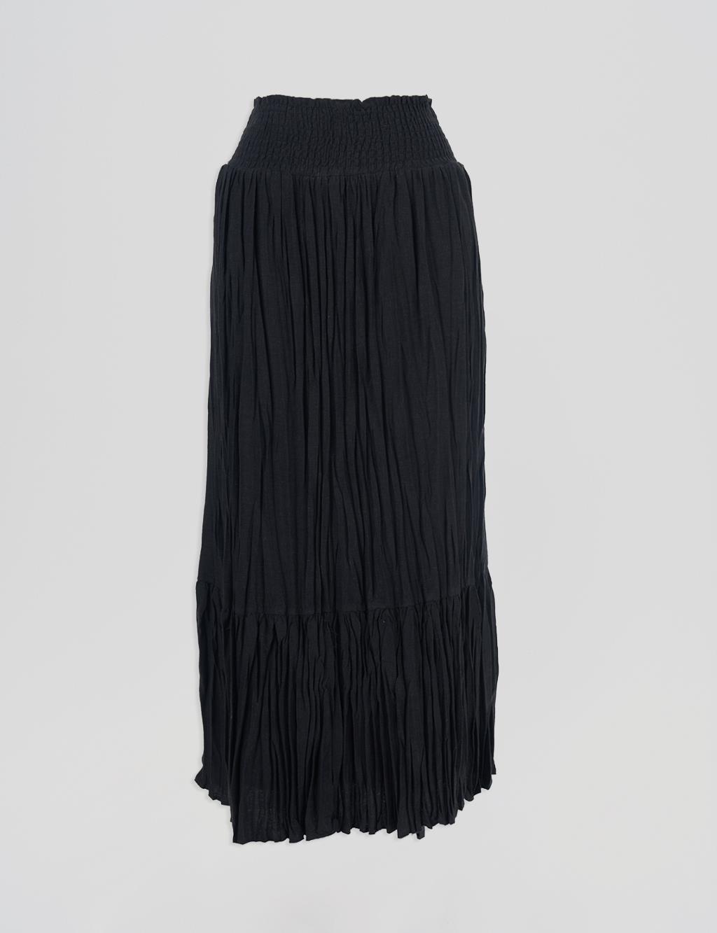 Gipe Seam Cotton Skirt Black