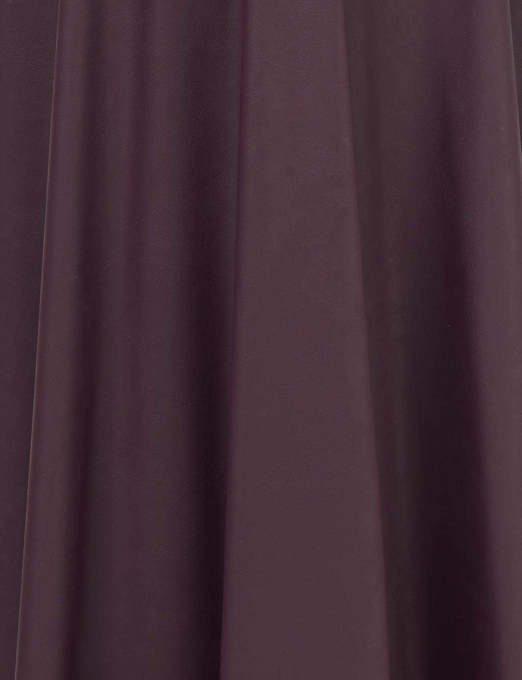 High Waist Faux Leather Skirt Plum