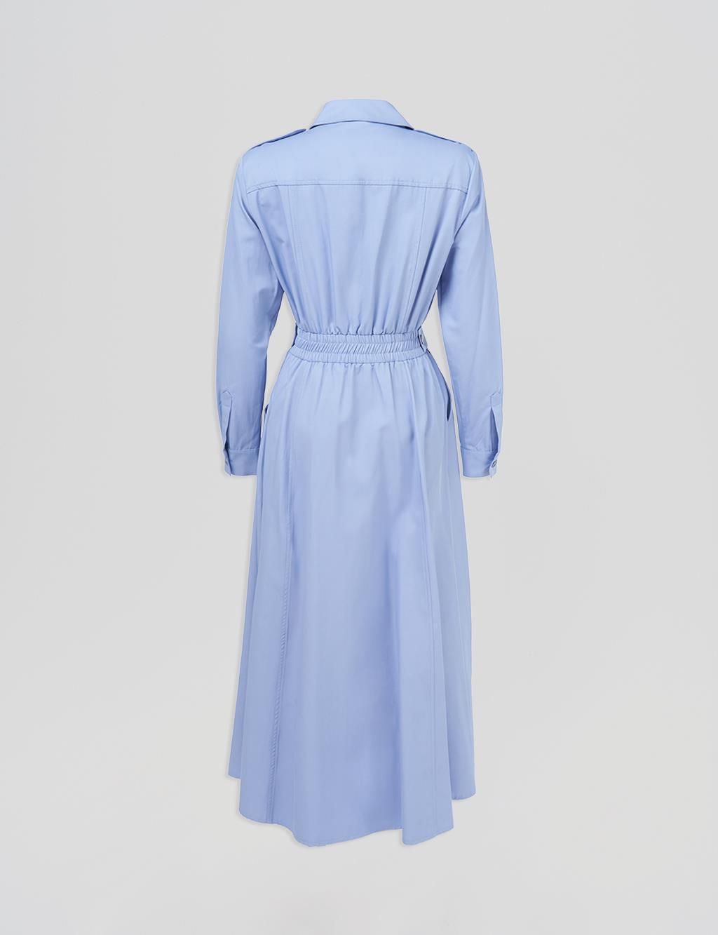 Elasticated Waist Maxi Dress Air Force Blue