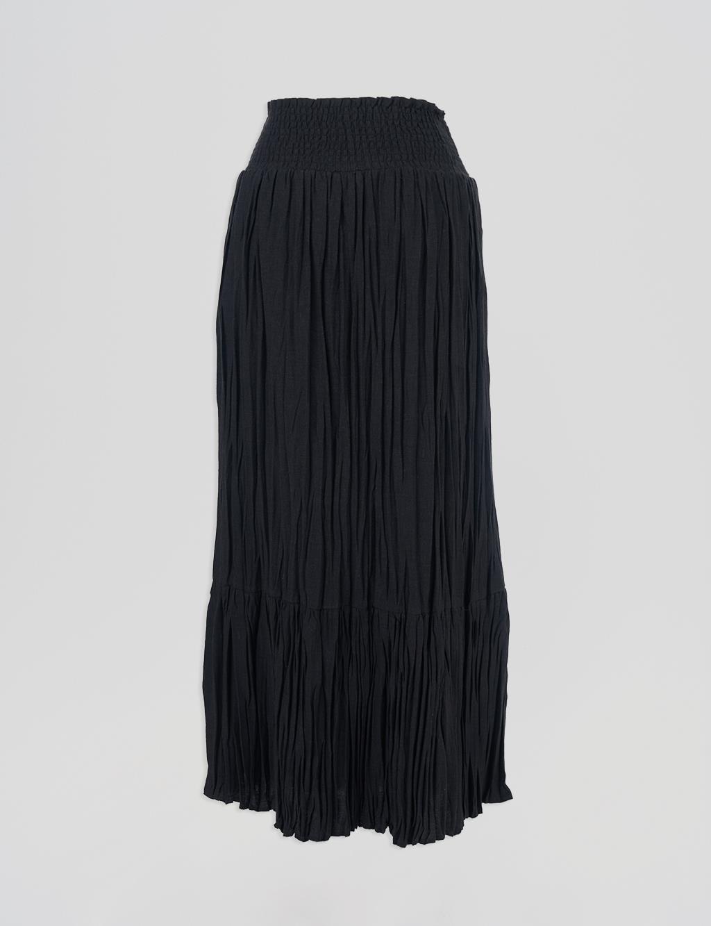Gipe Seam Cotton Skirt Black