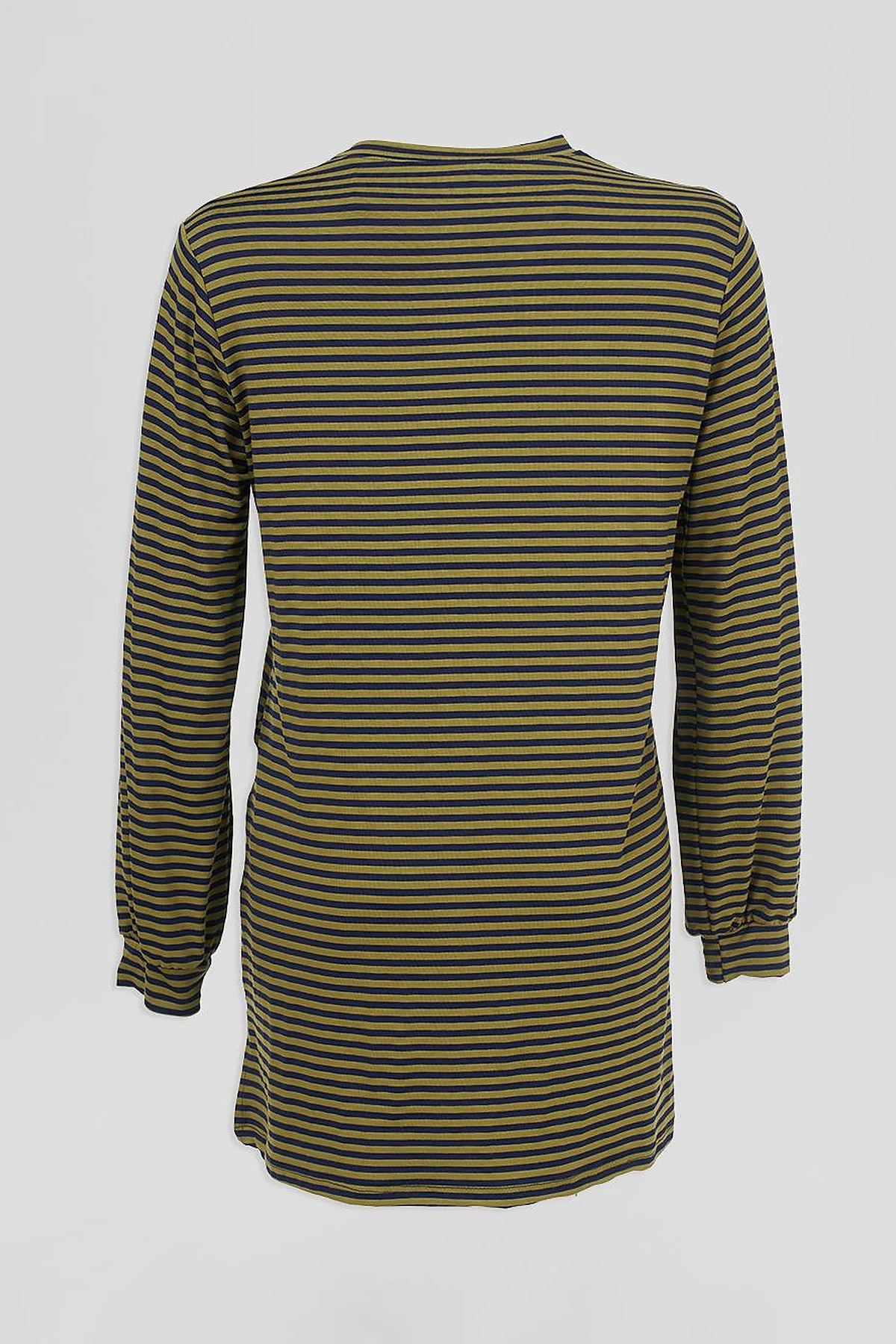 Çizgi Desen Viskon Sweatshirt Lacivert 
