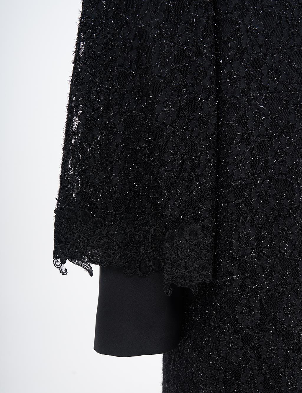 Lace Layered Throw-On Black