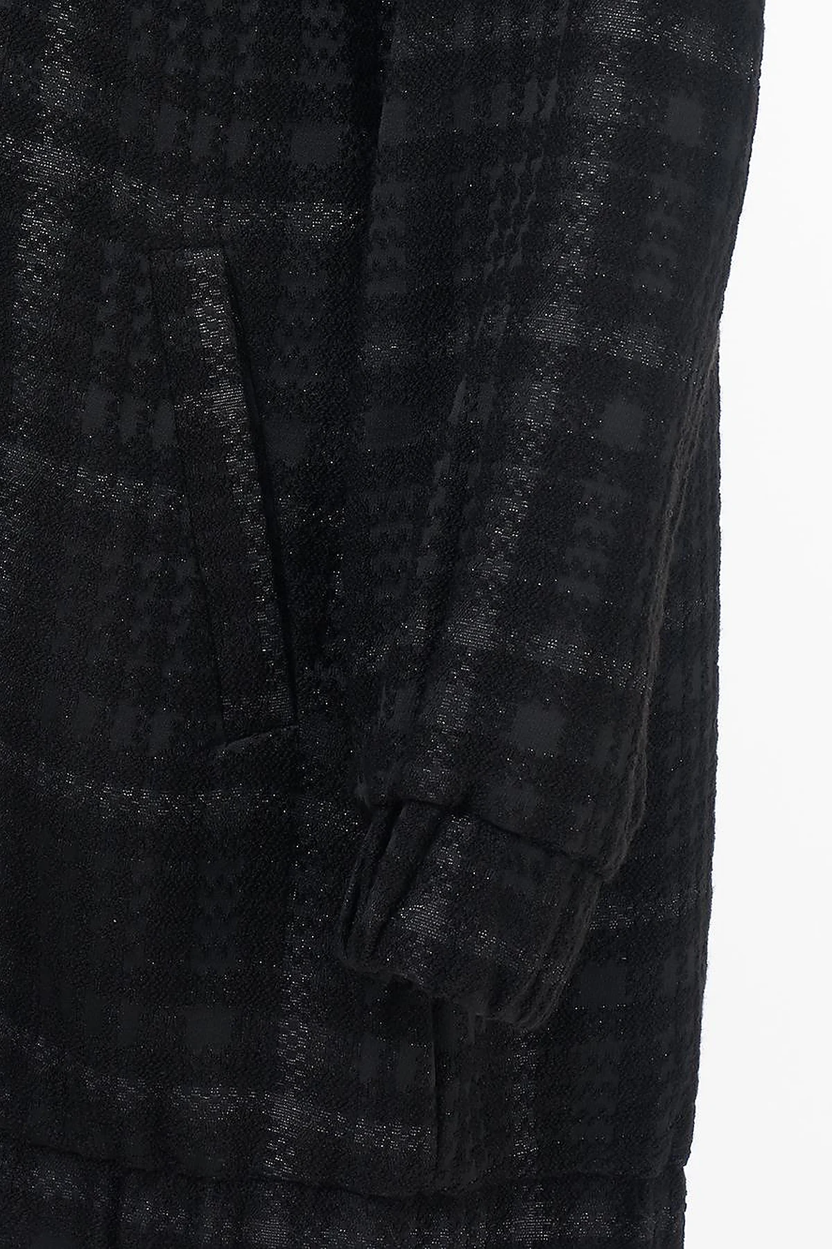 Checkered Pattern Basic Jacket Black