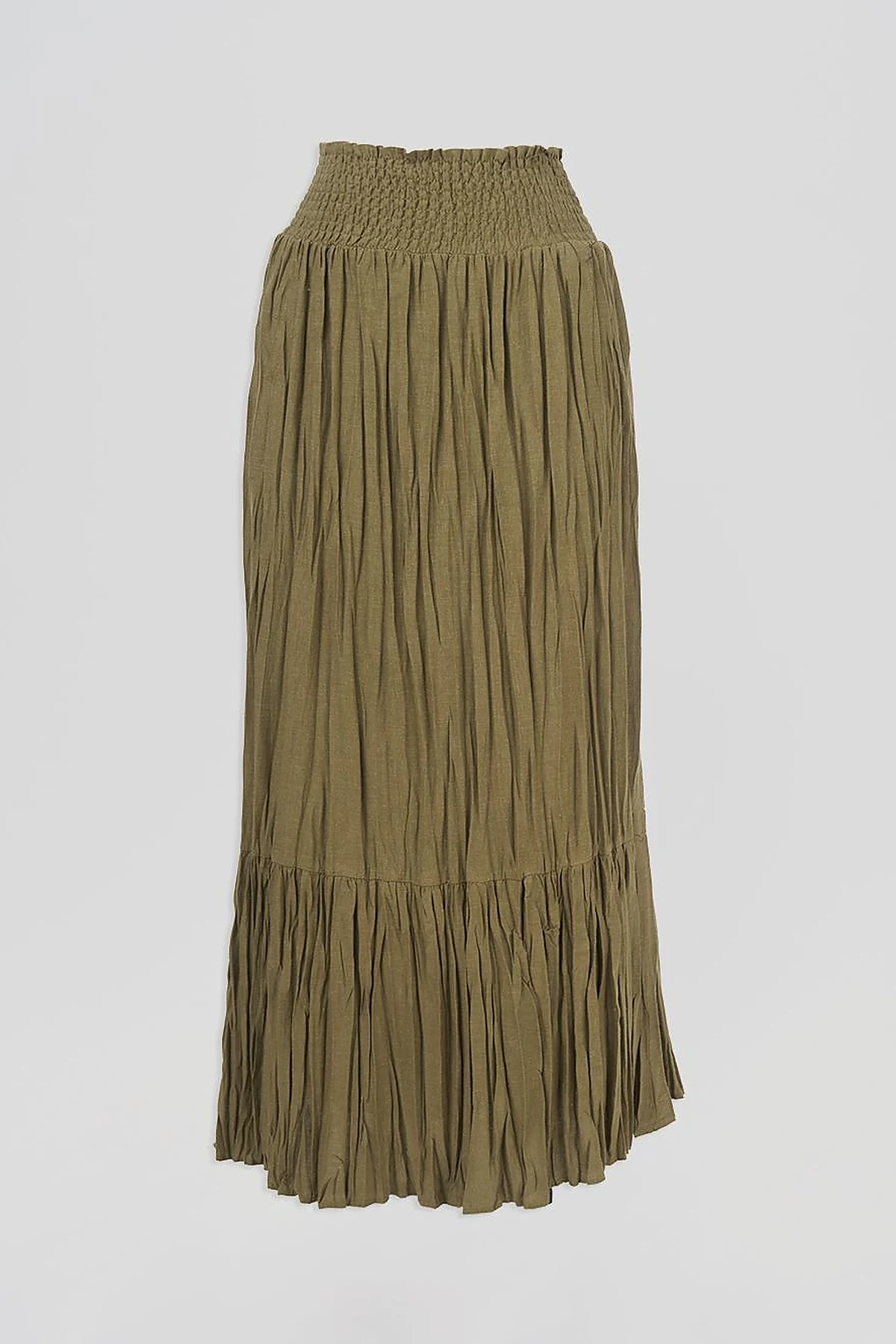 Gipe Seam Cotton Skirt Khaki