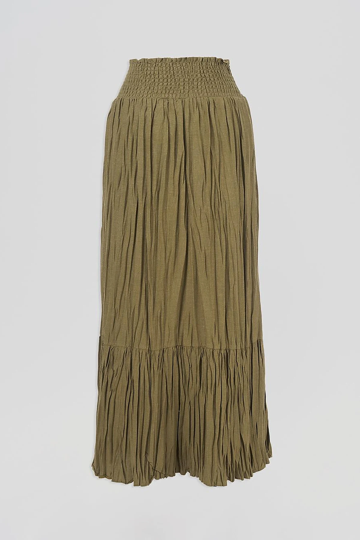 Gipe Seam Cotton Skirt Khaki