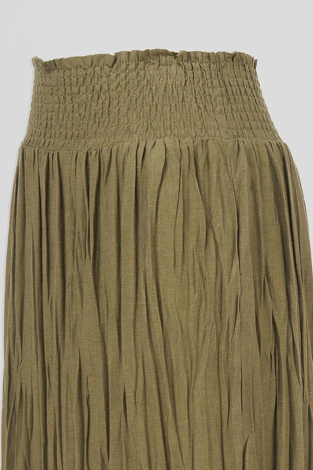 Gipe Seam Cotton Skirt Khaki