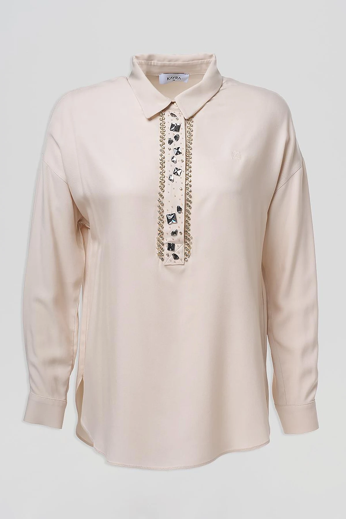 Stone-Embellished Elegant Blouse Stone