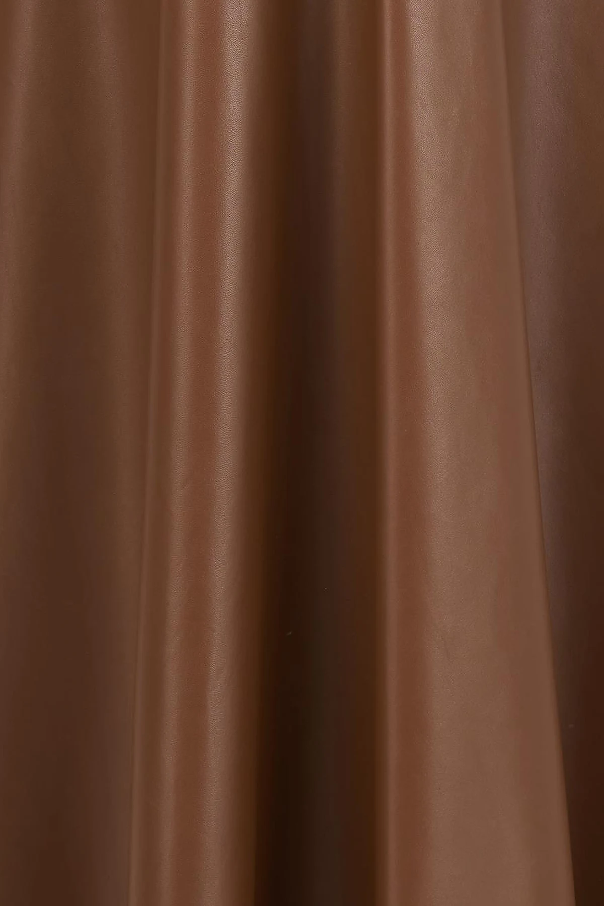 High Waist Faux Leather Skirt Tan 