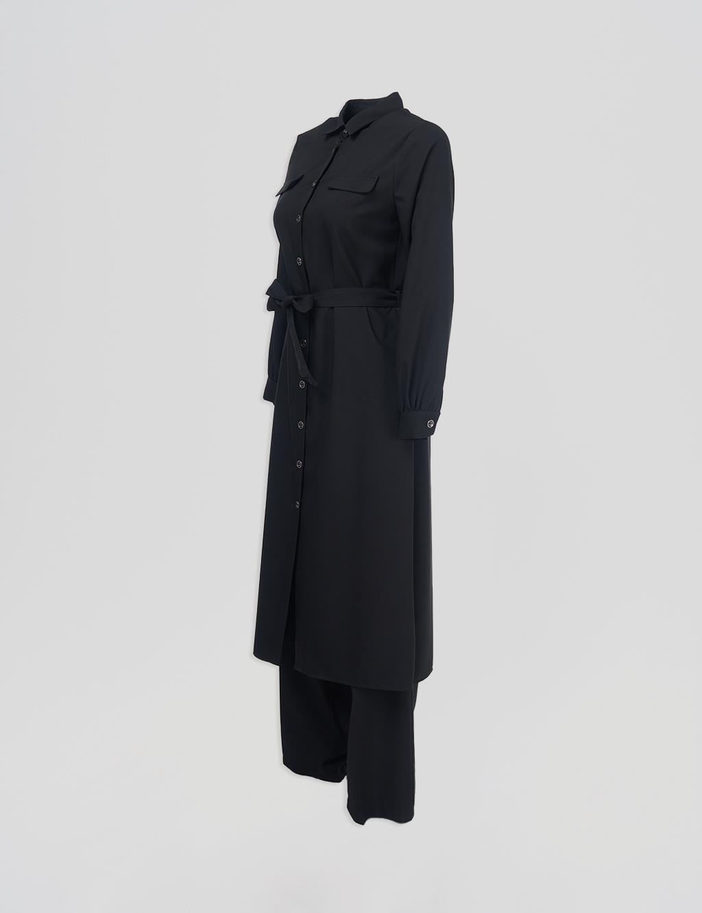 Double Set with Pocket Cover Black 