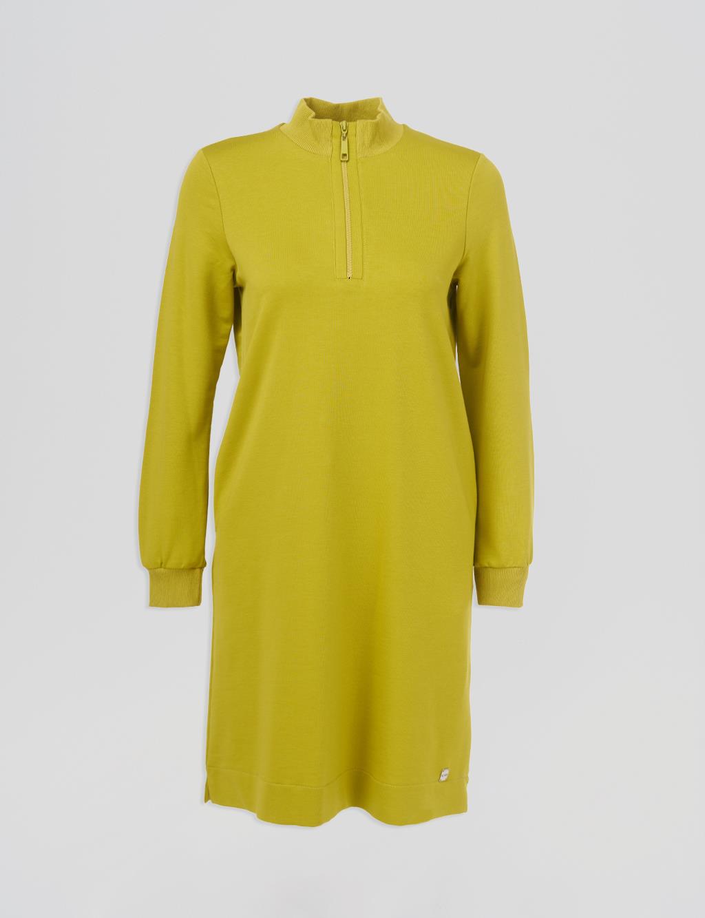 Half Zipper Closure Tunic Oliv