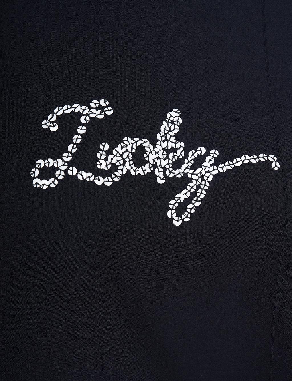 Sequin Embroidered Crop Black 