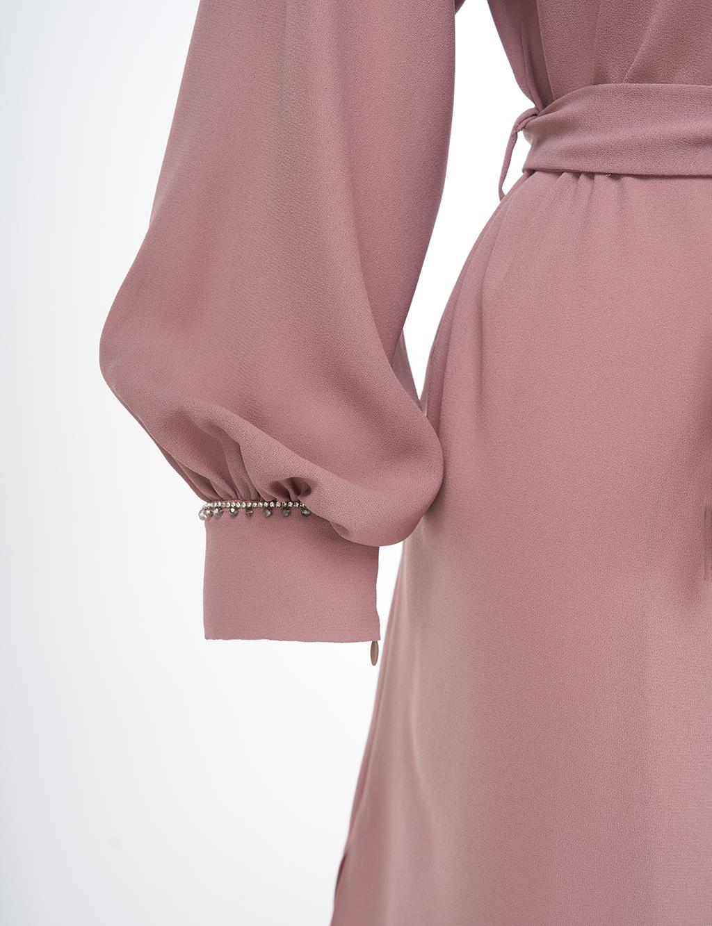 Stone Detailed Crew Neck Tunic Mink