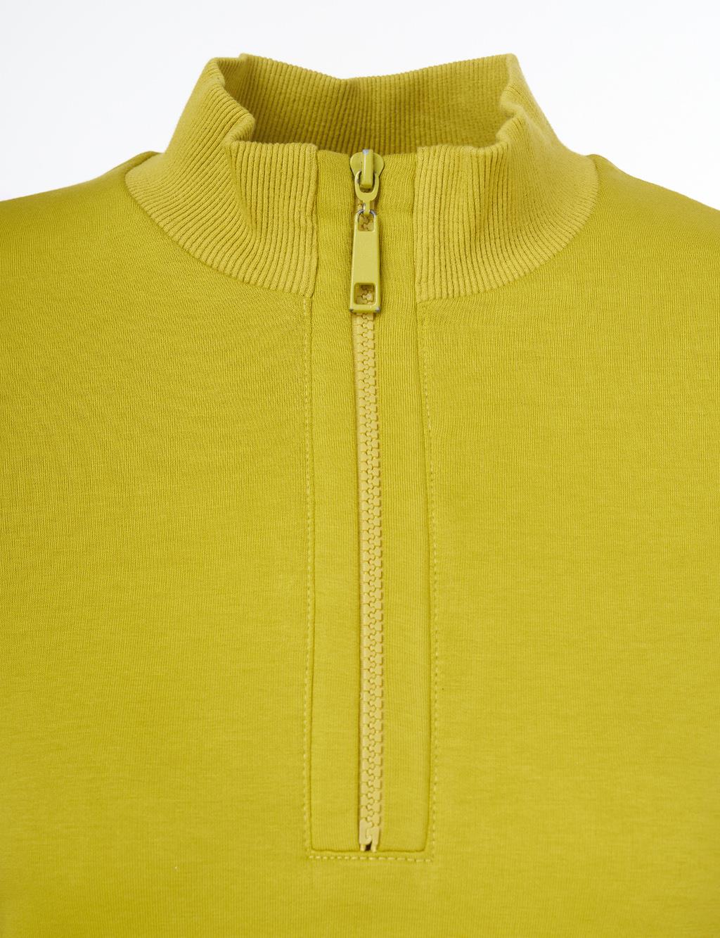 Half Zipper Closure Tunic Oliv