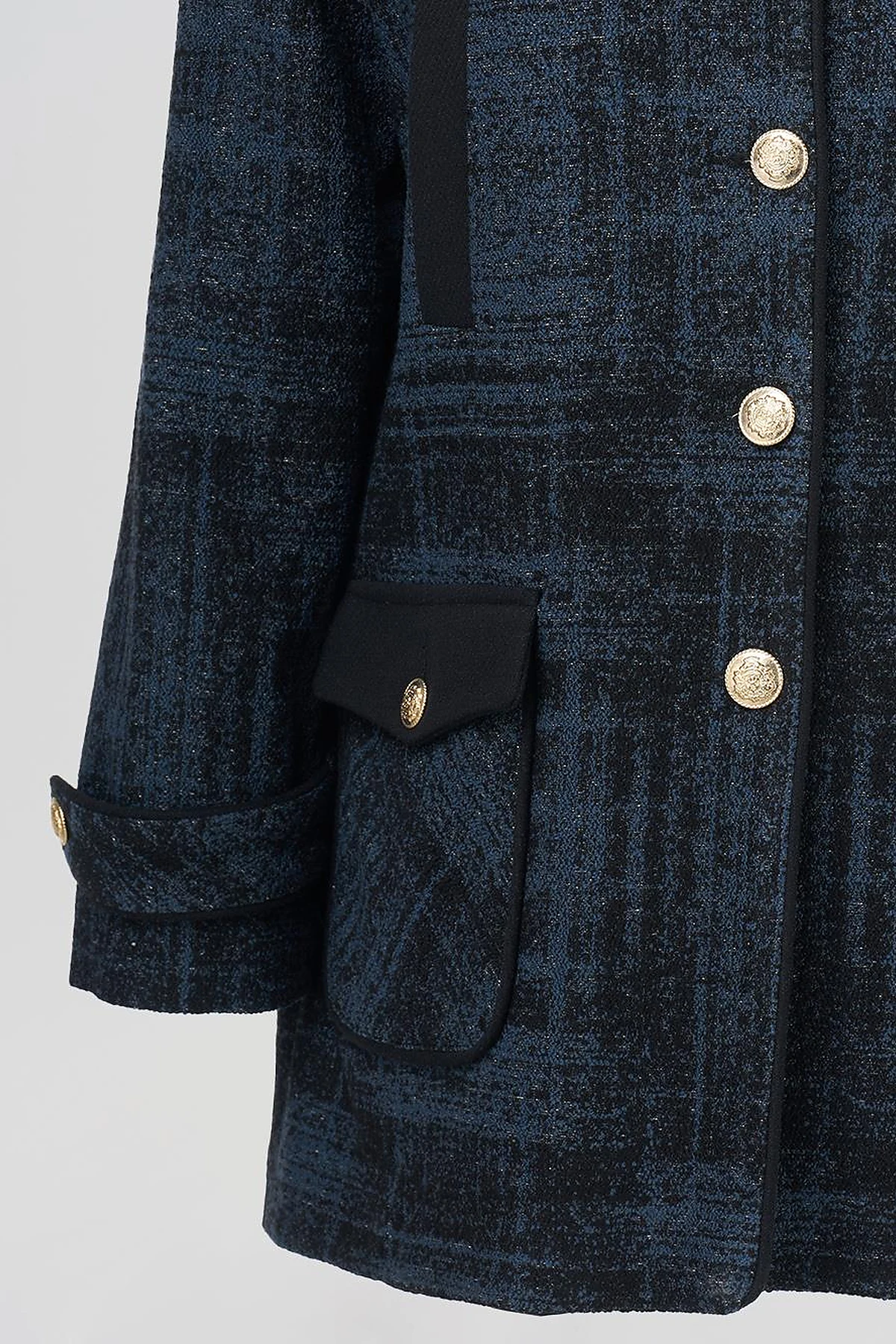 Gold Button Pocket Jacket Indigo