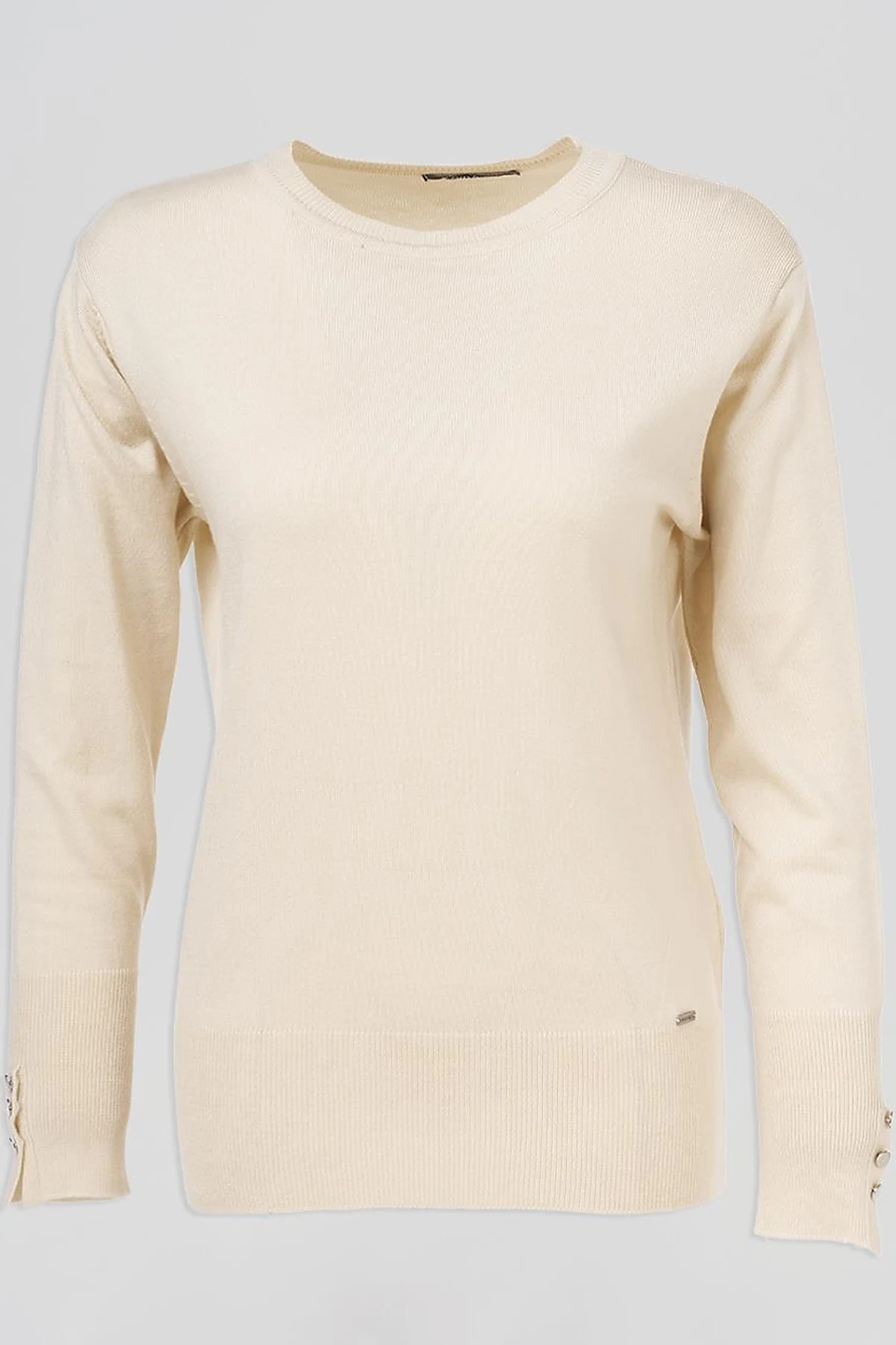 Round Neck Collar Knitwear Sweater Cream 