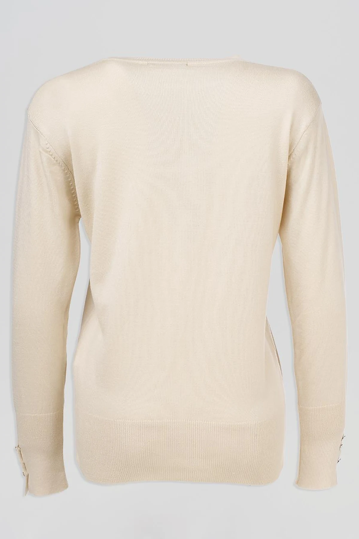 Round Neck Collar Knitwear Sweater Cream 