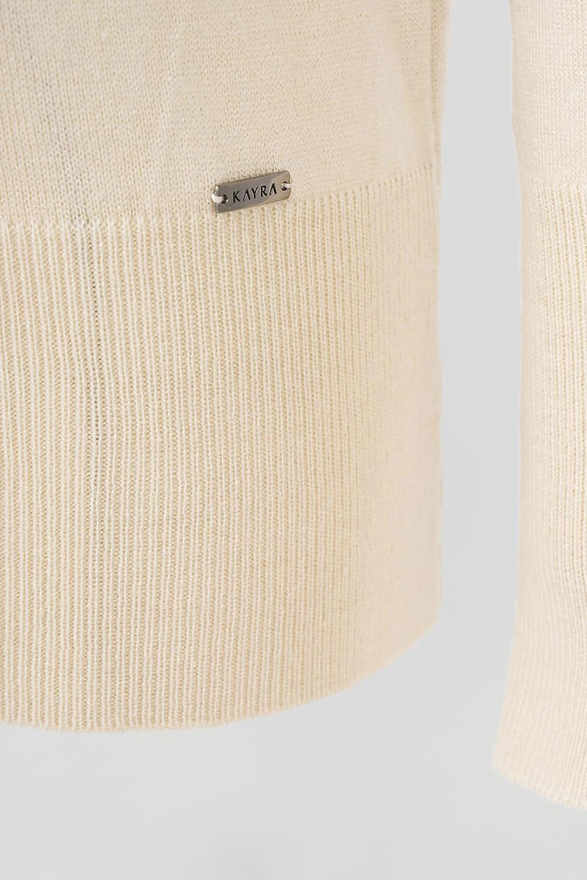Round Neck Collar Knitwear Sweater Cream 