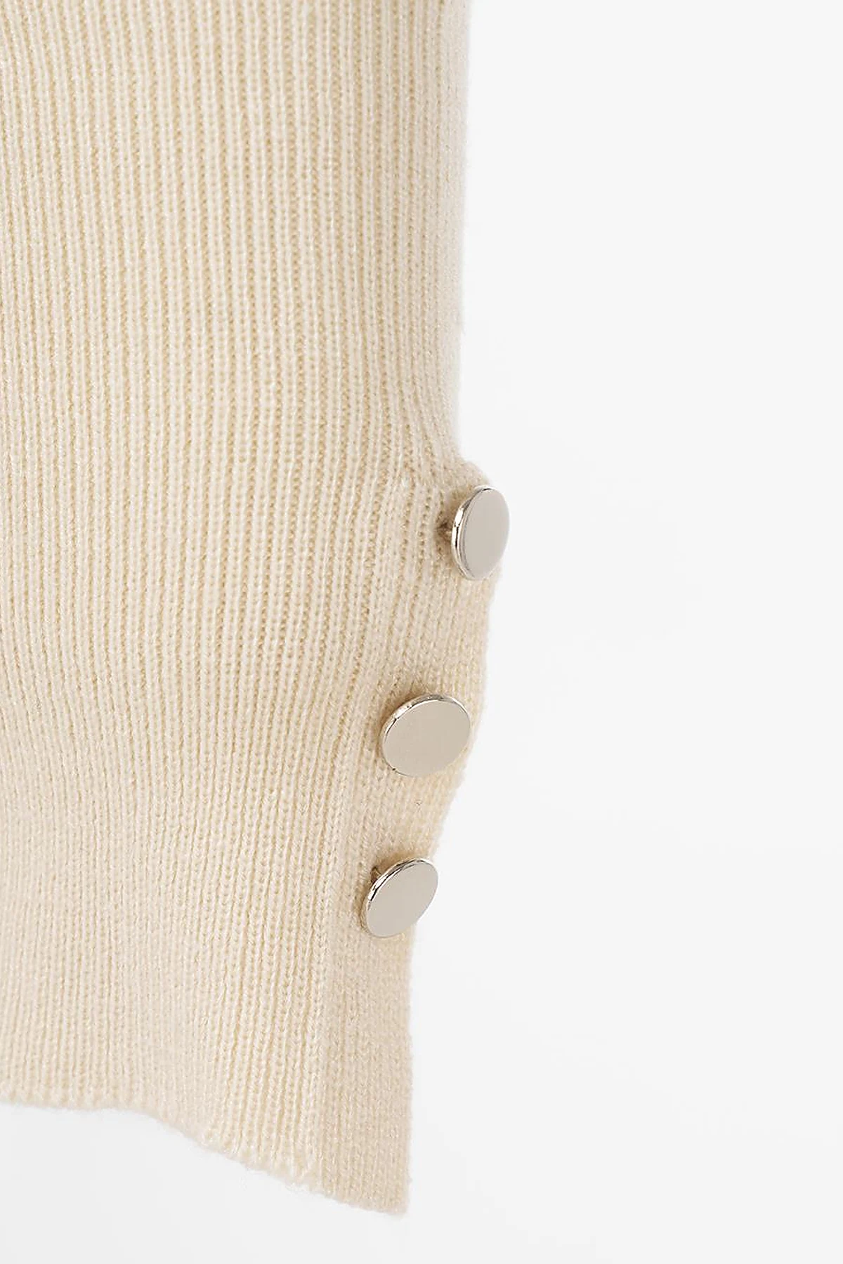 Round Neck Collar Knitwear Sweater Cream 