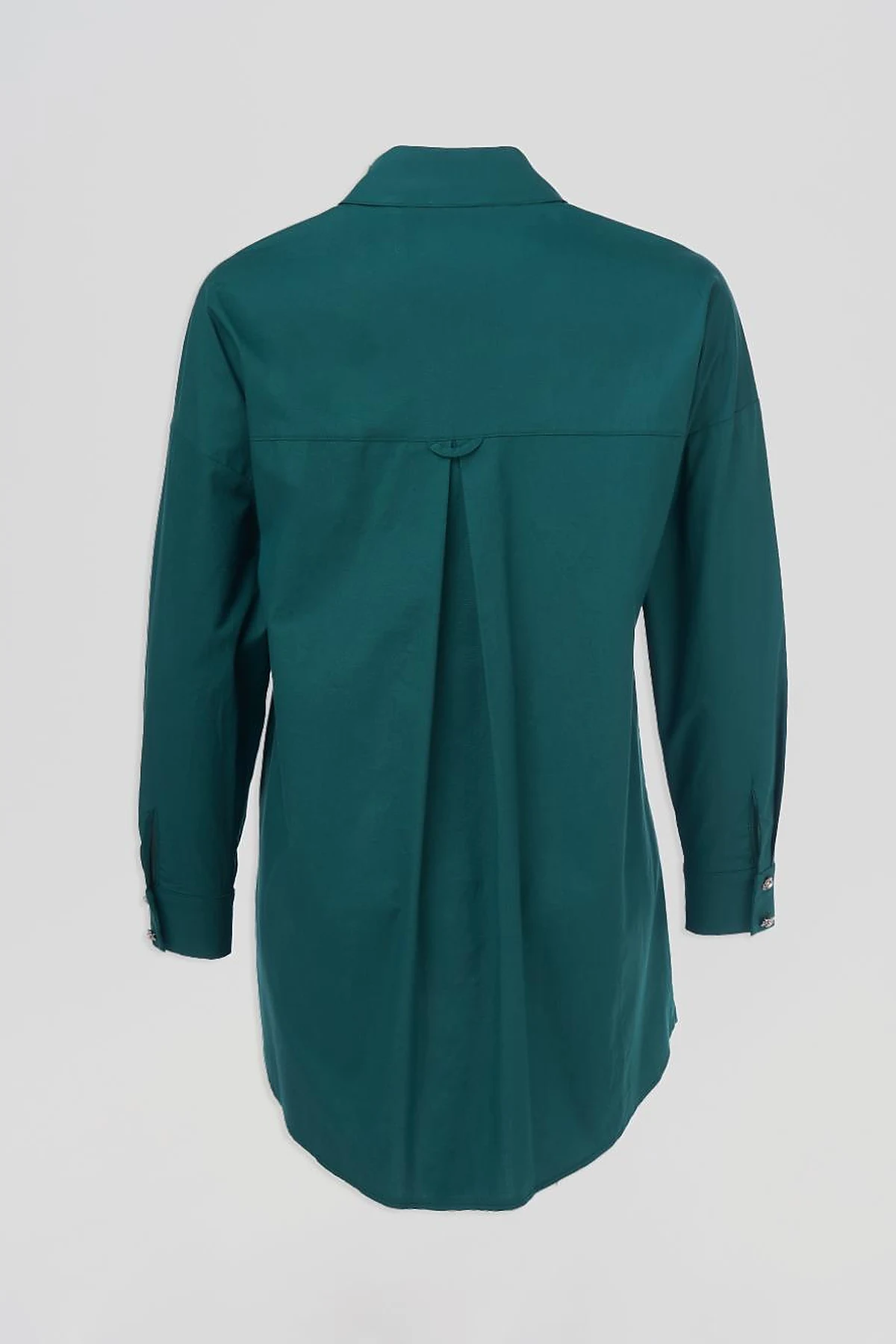 Stone Embroidered Cotton Tunic Emerald