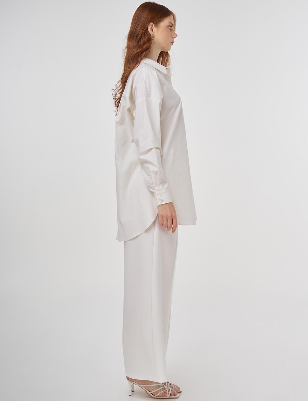Relaxed Fit Cotton Tunic Cream 