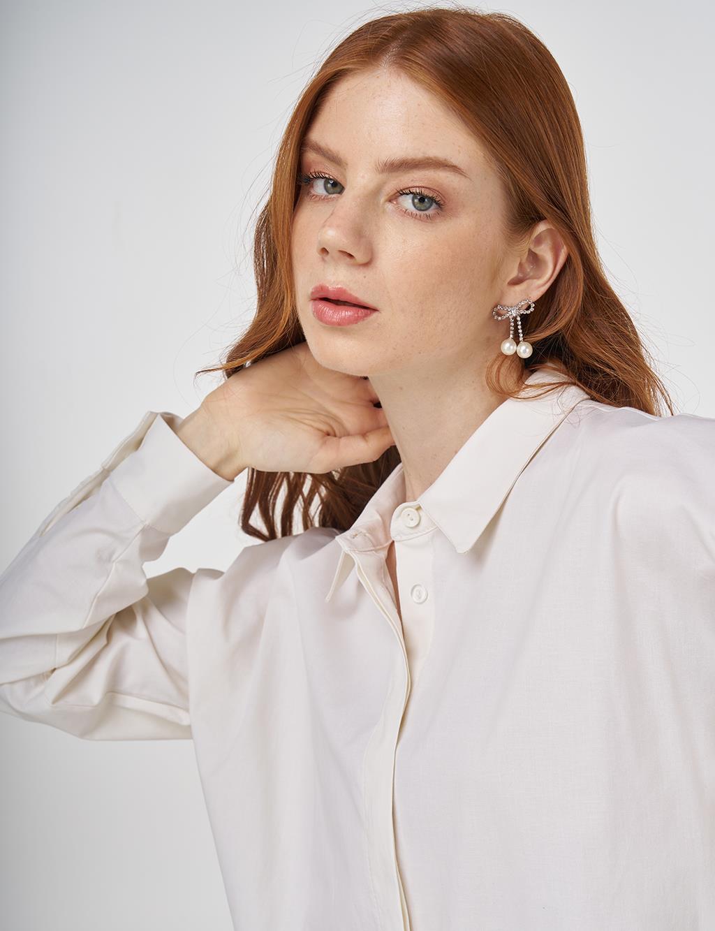 Relaxed Fit Cotton Tunic Cream 