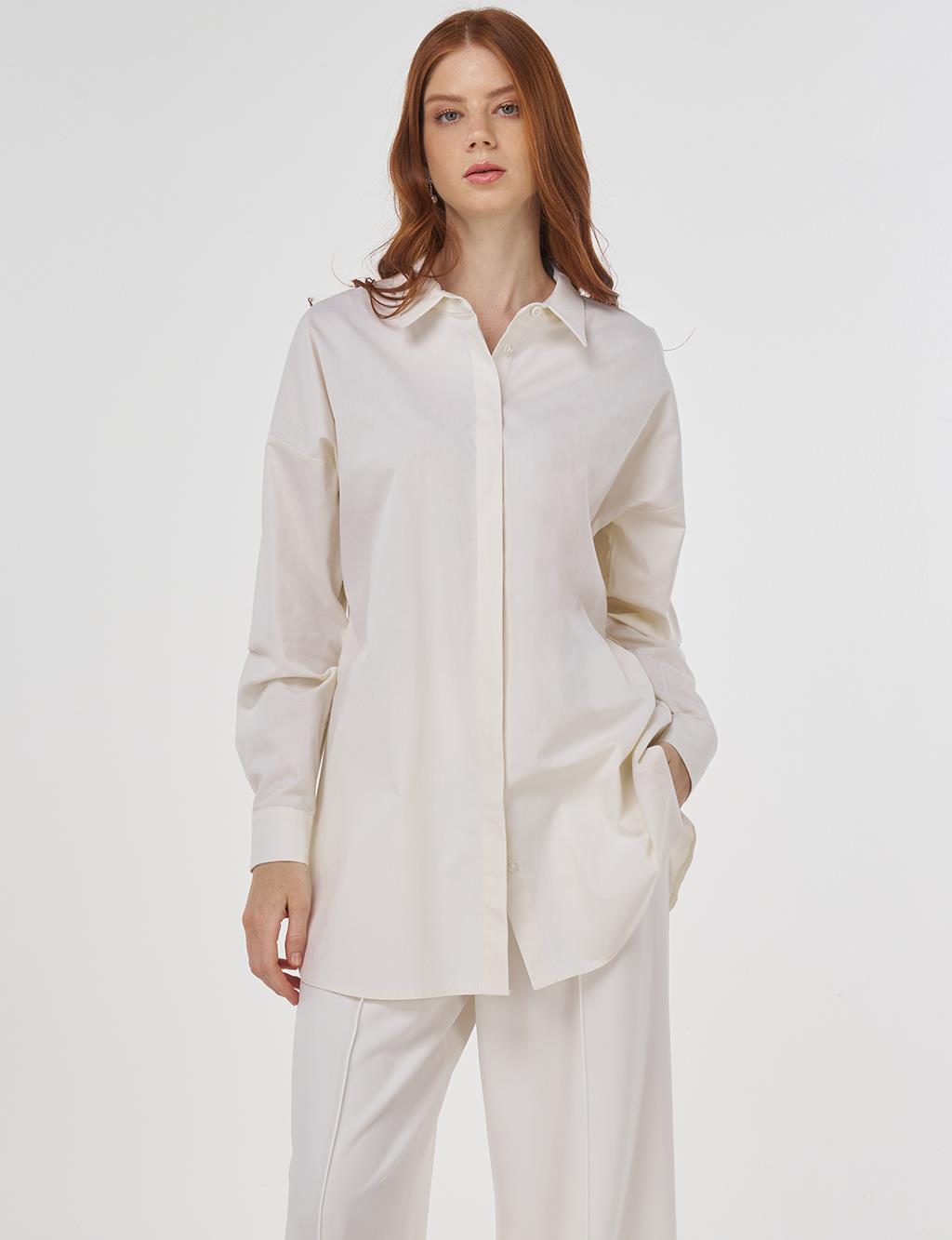 Relaxed Fit Cotton Tunic Cream 